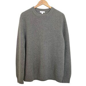COS Oversized Crewneck Cashmere Pullover Sweater Size M Ribbed Chunky Gray NWOT